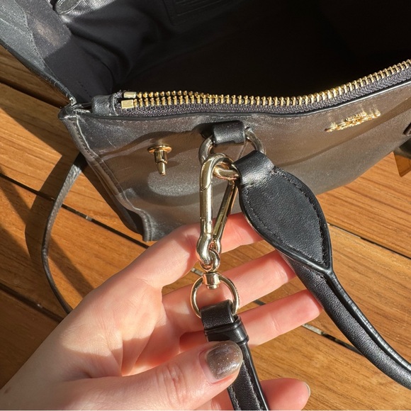 Black Leather Coach Handbag - Picture 4 of 12